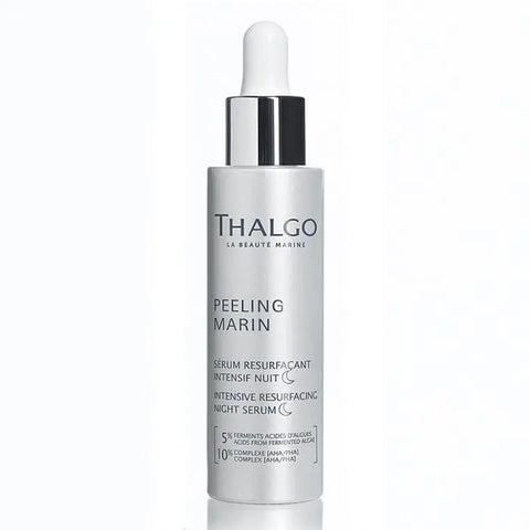 Thalgo Peeling Marin Intensive Night Serum in 30ml bottle, featuring marine-based skincare by Jag Couture London New York.