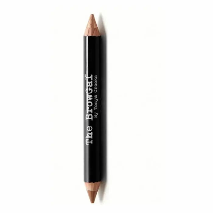 Jag Couture London The Browgal Highlighter Pencil 03 Toffee Bronze, 6g, with a close-up of the sleek gold and bronze packaging.