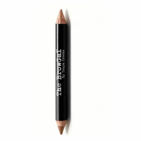 Jag Couture London The Browgal Highlighter Pencil 03 Toffee Bronze, 6g, with a close-up of the sleek gold and bronze packaging.