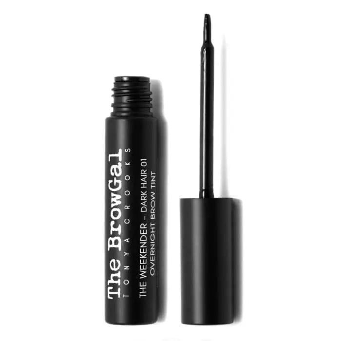 Jag Couture London The BrowGal Weekender Overnight Brow Tint in shade 03 Light Hair, showing the tinted brow product and applicator.