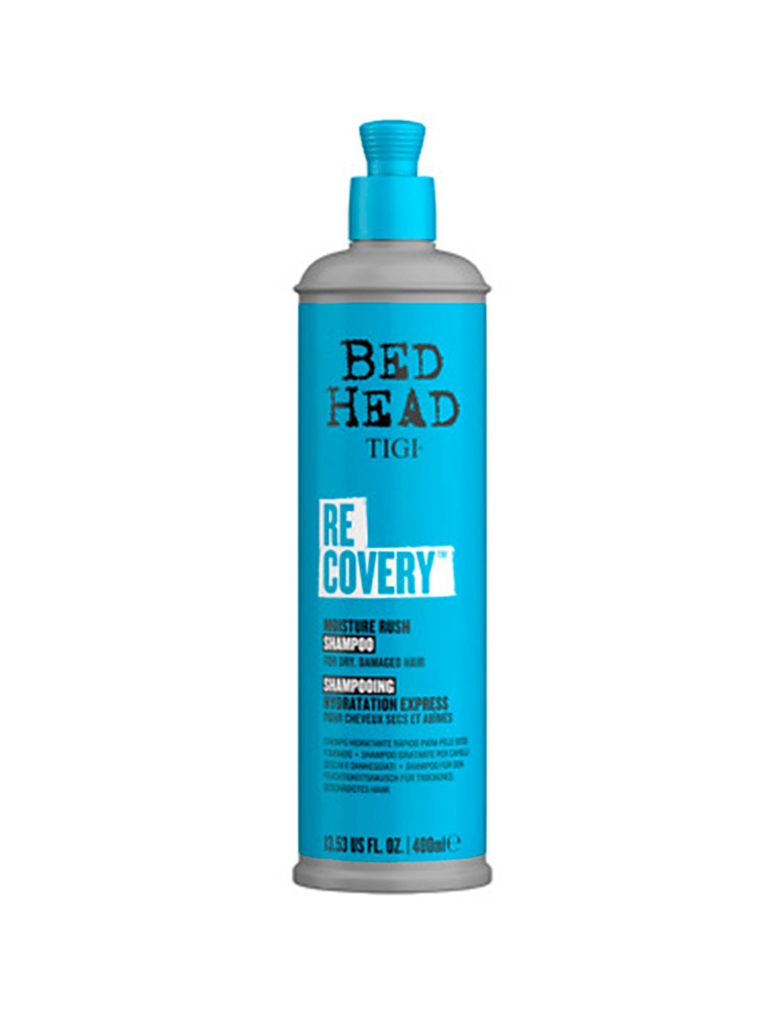 Tigi BH21 Recovery Shampoo bottle from Jag Couture London New York, 400ml, with sleek black and silver packaging.