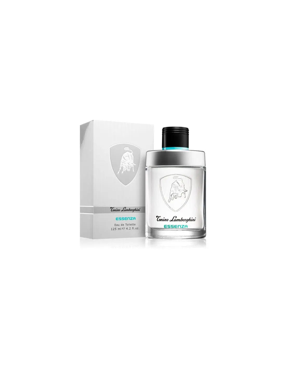 Tonino Lamborghini Lamborghini Essenza Men EDT spray 125ml, featuring sleek bottle design and branding for a sophisticated fragrance.