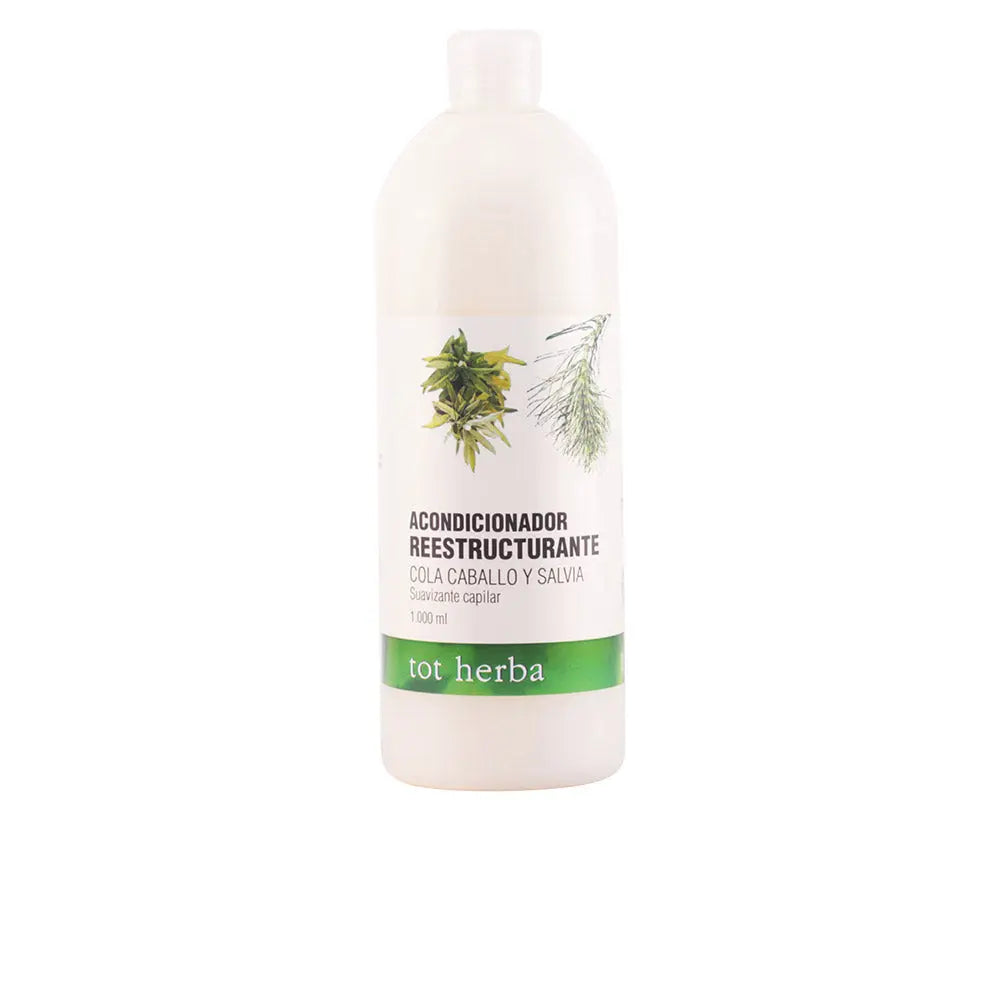 Jag Couture London New York Tot Herba Hair Conditioner with horsetail and salvia in a 1000ml bottle, shown in a sleek packaging image.