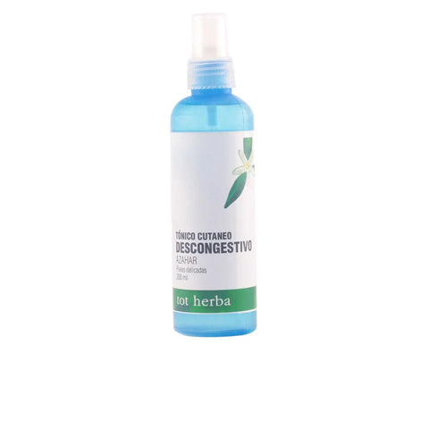 Jag Couture London New York Tot Herba Tónico Cutáneo Agua de Azahar 200ml bottle with floral label and clear liquid inside.
