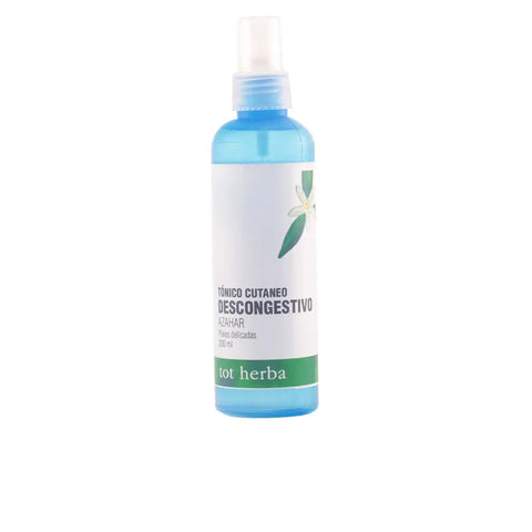Jag Couture London New York Tot Herba Tónico Cutaneo Agua de Azahar 200ml bottle with floral label and clear liquid inside.