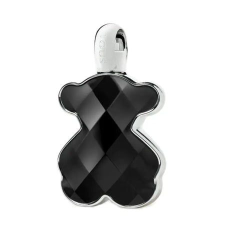 Tous Loveme Onyx Eau De Parfum spray 50ml bottle with black and gold design, showcasing elegant fragrance packaging.