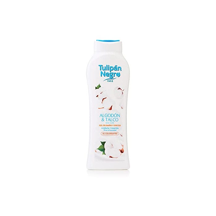 Jag Couture London Tulipán Negro Cotton Shower Gel 650ml bottle with elegant black tulip design and white cap.