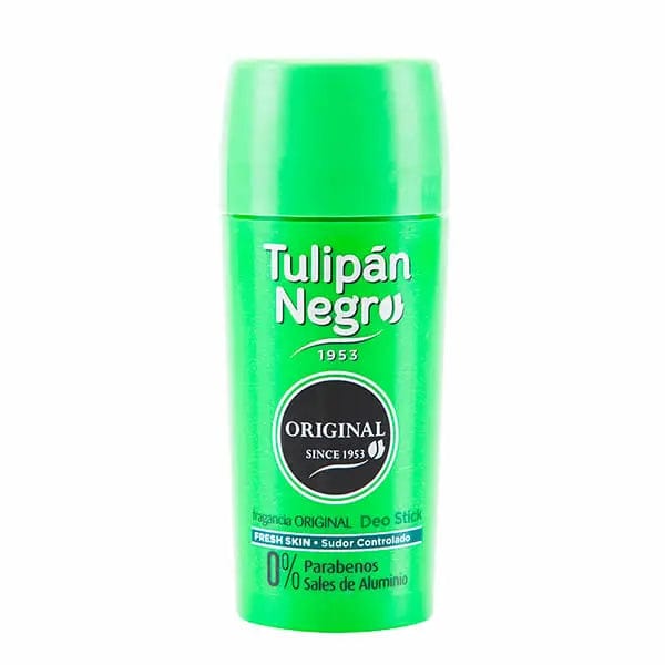Jag Couture London Tulipán Negro deodorant stick in 75ml, black packaging, showcasing the sleek design and product label.