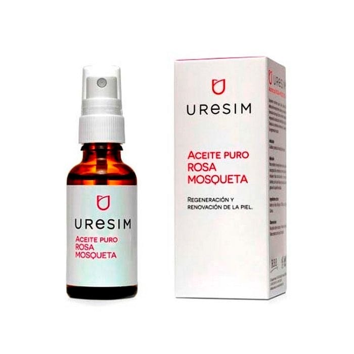 Uresim Rose Hip Oil 15ml by Jag Couture London-New York, featuring a clear glass bottle with rose hip oil, label visible.
