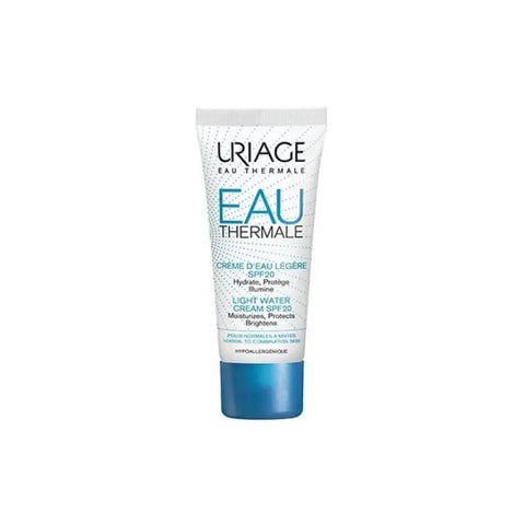 Uriage Eau Thermale Light Water Cream SPF20 in 40ml jar, moisturizing facial cream with sun protection from Jag Couture London New York
