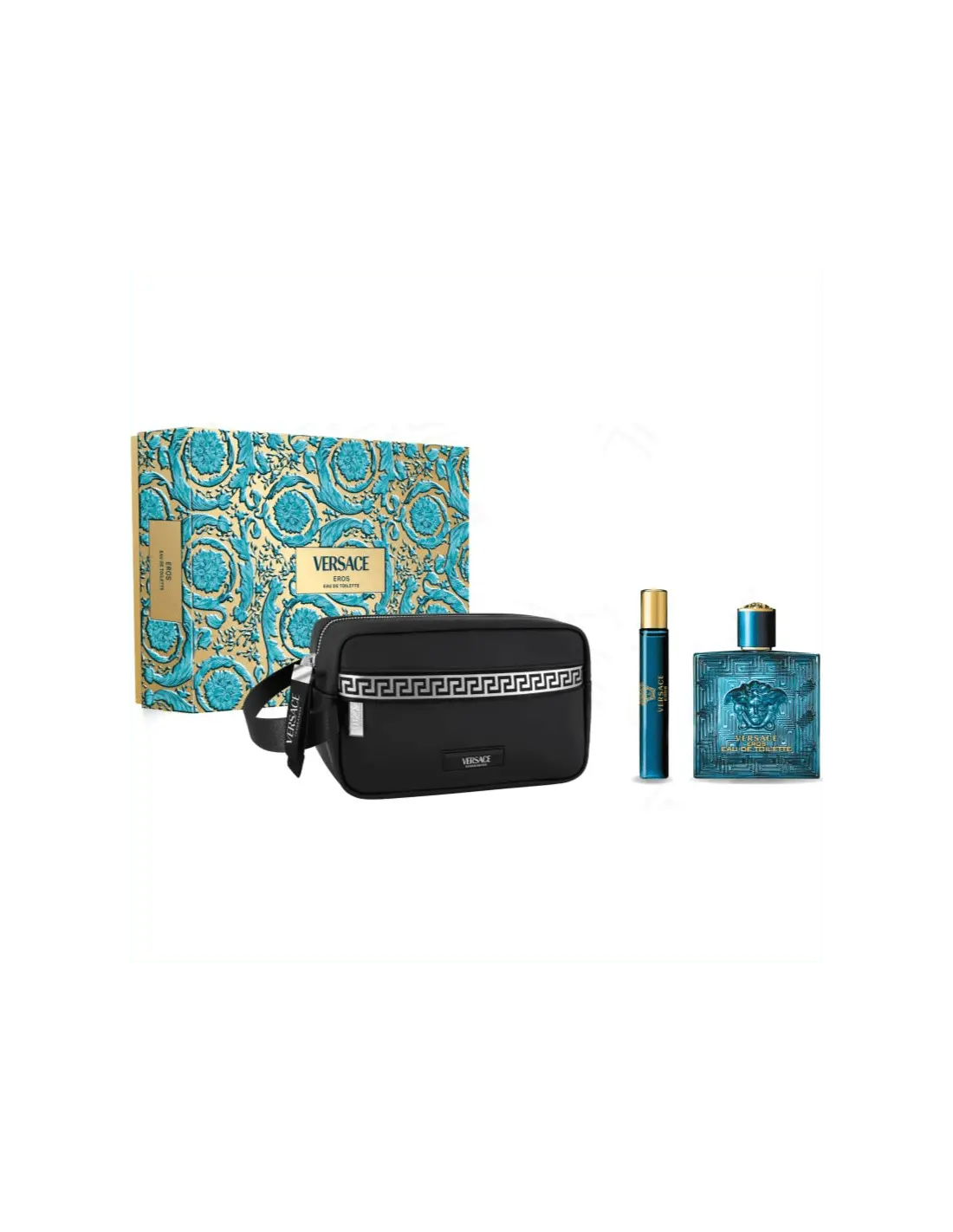 Versace Eros Eau De Toilette spray 100ml with two additional fragrance pieces in a Christmas set by Jag Couture London New York