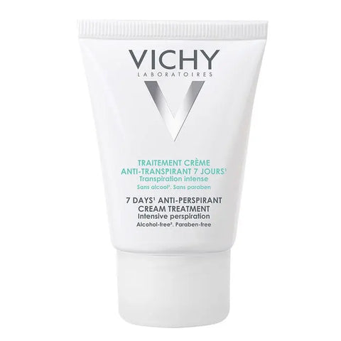Vichy deodorant cream antiperspirant 7 days, 30ml in a sleek container, designed for long-lasting sweat protection.