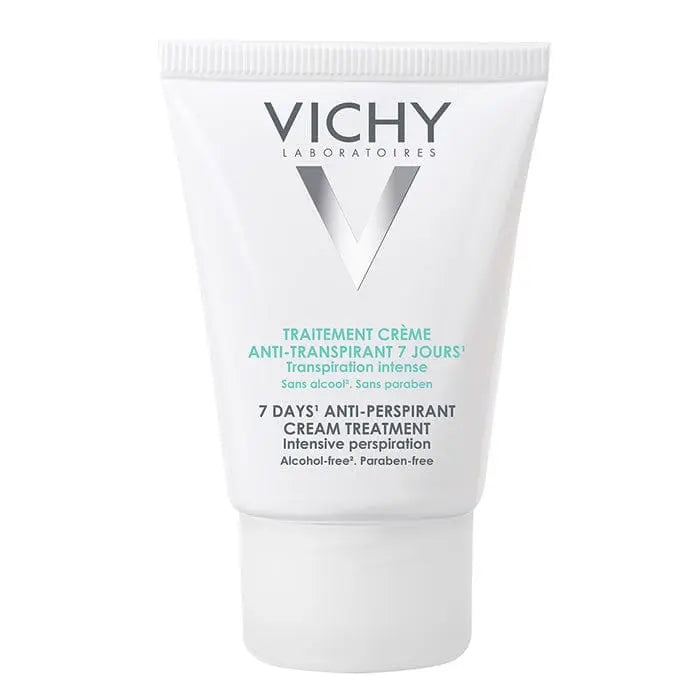 Vichy deodorant cream antiperspirant 7 days, 30ml, in a sleek tube with the brand logo, designed for long-lasting odor protection