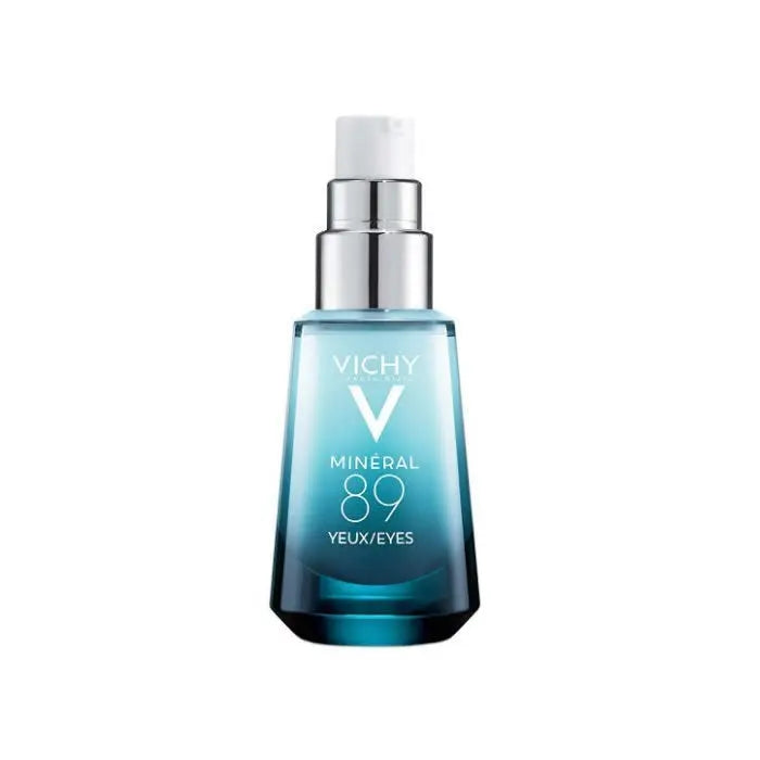Vichy Mineral 89 Strengthening Eyes Repair cream in 15ml jar, designed to hydrate and soothe the delicate eye area