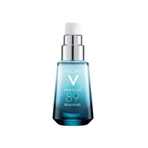 Vichy Mineral 89 Strengthening Eyes Repair cream in 15ml jar, designed to hydrate and soothe the delicate eye area