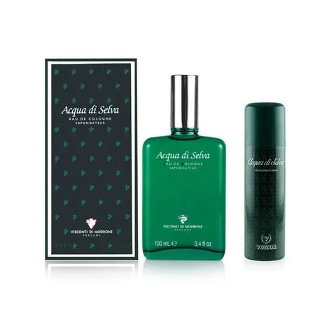 Set of two Victor Acqua Di Selva Eau De Cologne sprays by Jag Couture London and New York, featuring 100ml bottles with elegant packaging.