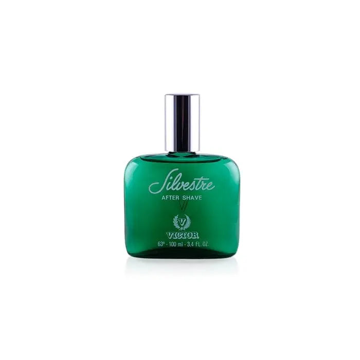 Victor Silvestre after shave lotion in a 100ml bottle by Jag Couture London New York, with sleek packaging and branding.