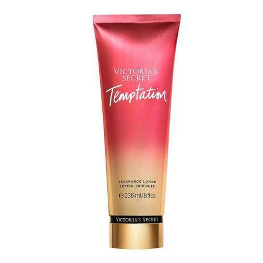 Victoria's Secret Temptation fragrance lotion in 236ml bottle with elegant packaging, presented by Jag Couture London New York.