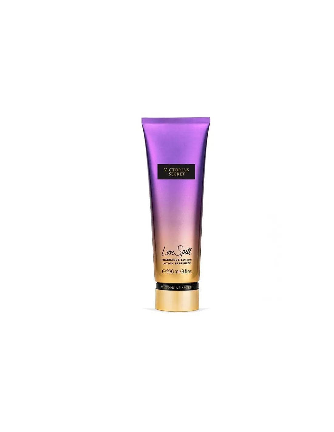 Victoria's Secret Love Spell body lotion in 236ml bottle, featuring floral and fruity scent, from Jag Couture London - New York.