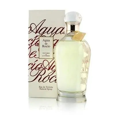 Victorio and Lucchino Agua De Rocio Eau De Toilette spray 50ml, elegant fragrance bottle with floral design and branding.