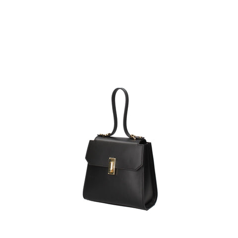 Black Viola Castellani VC220720423FBG-NERO handbag by Jag Couture London - New York, showcasing sleek leather design and elegant details.