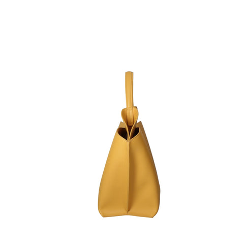 Light yellow Viola Castellani VC220722623FBG handbag by Jag Couture London - New York, showing front view with textured leather details.