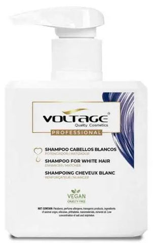 Voltage Cosmetics Therapy Ultra Violet 2-in-1 shampoo and mask for gray hair, by Jag Couture London New York.