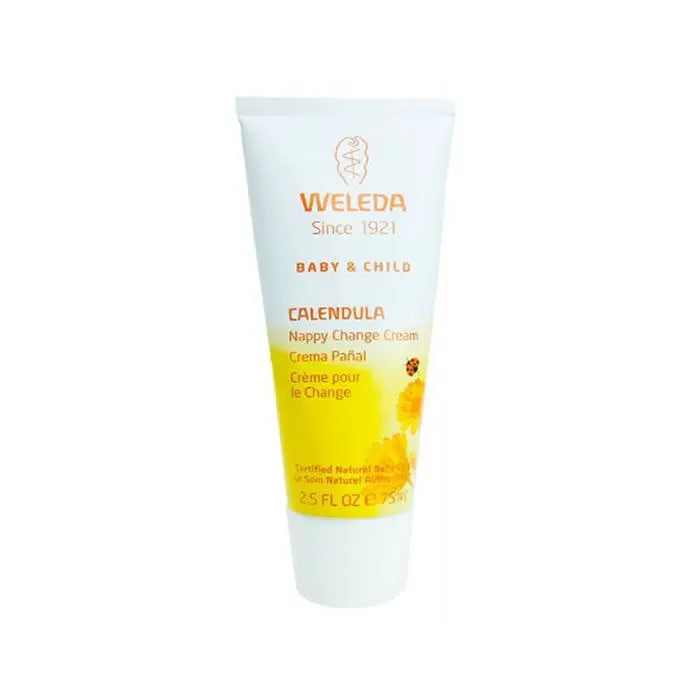 Weleda Calendula Nappy Change Cream 75ml jar, featuring soothing calendula for gentle diaper rash relief, by Jag Couture London New York.