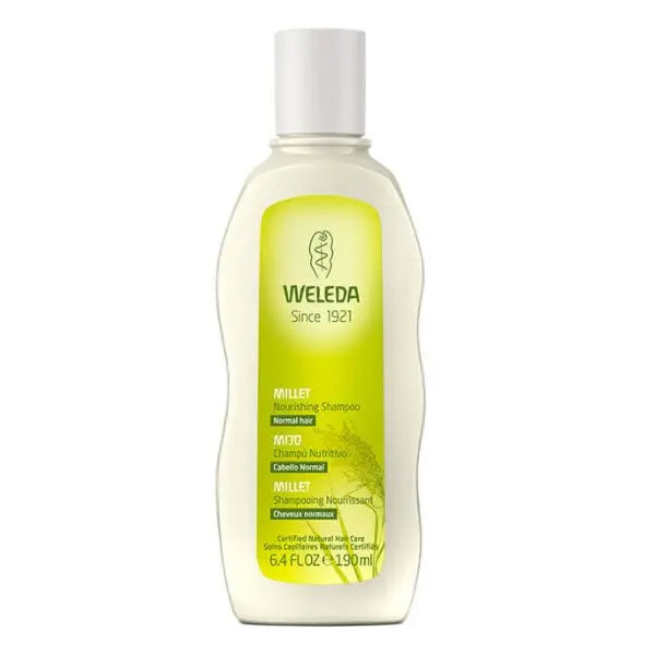 Weleda Millet Nourishing Shampoo in 190ml bottle, featuring natural ingredients for gentle hair care.
