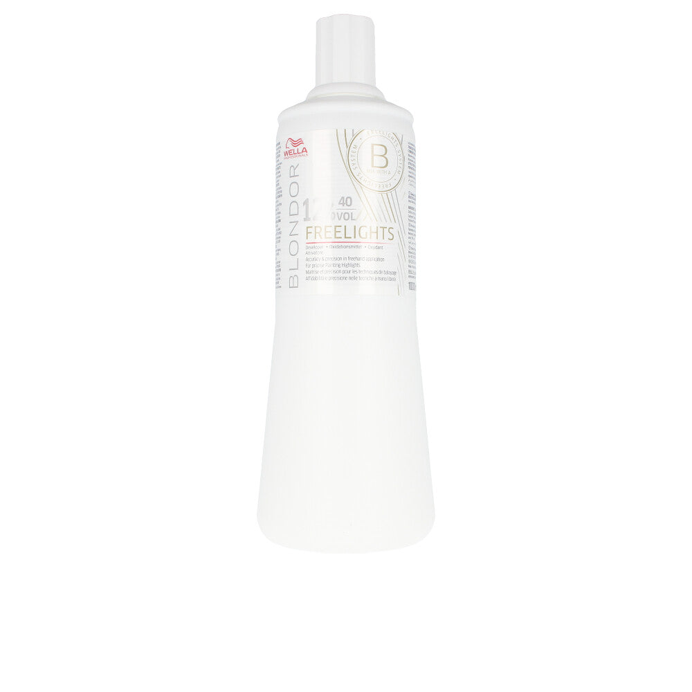 Jag Couture London New York Wella Blondor Freelights Developer 12% 1000ml bottle for hair lightening and color processing.