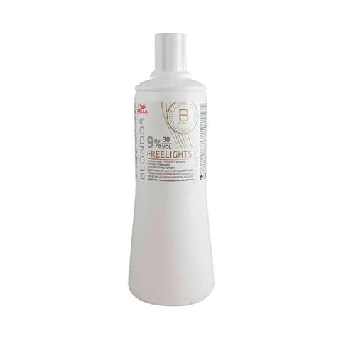 Wella Blondor Freelights Developer 9% in 1000ml bottle, essential for hair bleaching and lightening, by Jag Couture London New York.
