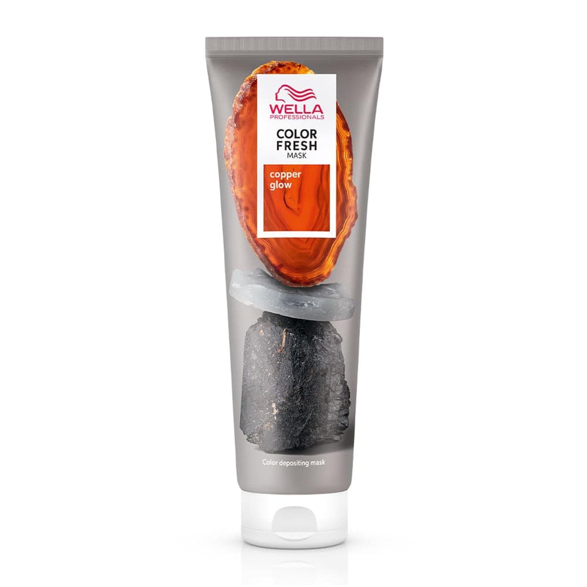 Wella Color Fresh Mask in Natural Copper, 150ml, by Jag Couture London - New York, showing vibrant copper hair mask in a jar