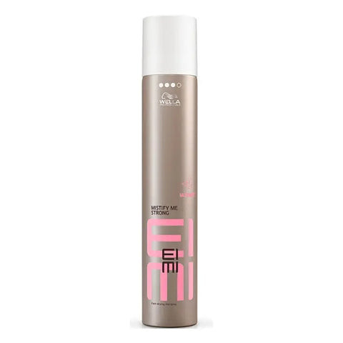 Wella Eimi Mistify Strong Fast-Drying Hairspray Level 3 in 500ml spray bottle, with black and silver packaging.