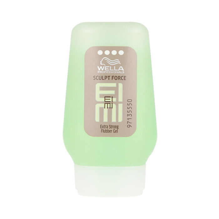 Wella Eimi Sculp Force strong flubber gel in 28ml jar, showcasing the vibrant packaging of Jag Couture London - New York.