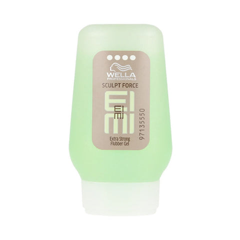 Wella Eimi Sculp Force strong flubber gel in 28ml jar, showcasing the vibrant packaging of Jag Couture London - New York.