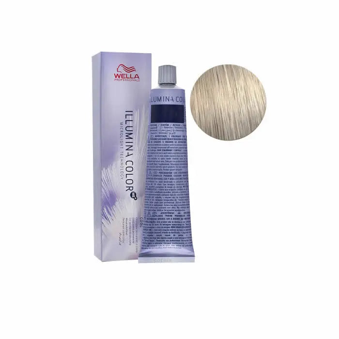 Wella Illumina Color 9.19 hair dye in 60ml tube, featuring vibrant blonde shade, by Jag Couture London New York.