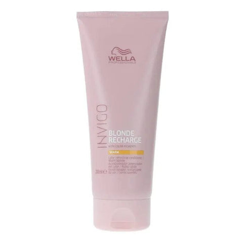 Wella Invigo Blonde Recharge Warm Color-Refreshing Conditioner in 200ml bottle, designed for blonde hair care by Jag Couture London.