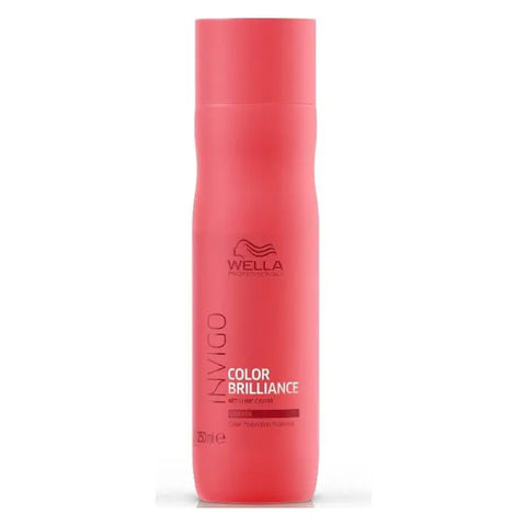 Wella Invigo Color Brilliance Shampoo for coarse hair in 250ml bottle, designed to enhance color and nourish hair.