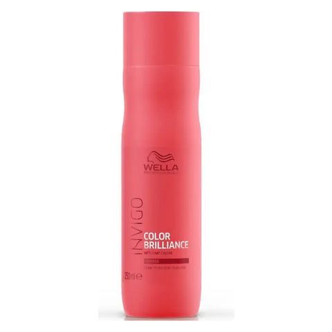 Wella Invigo Color Brilliance Shampoo for coarse hair, 250ml, in a sleek bottle, designed to enhance color and shine.