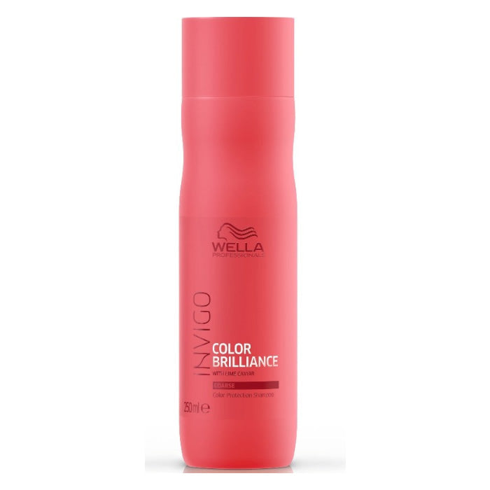 Wella Invigo Color Brilliance Shampoo for coarse hair, 250ml bottle, blonde and color-treated hair care by Jag Couture London New York