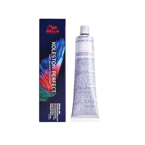 Wella Koleston Perfect Me+ 0/66 Special Mix hair color in 60ml tube, displayed by Jag Couture London New York.
