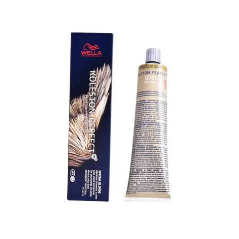 Wella Koleston Perfect Me+ 12/61 Special Blonde hair dye tube, 60ml, with packaging from Jag Couture London New York