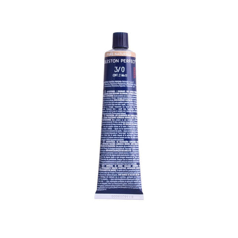 Wella Koleston Perfect Me+ 3/0 Pure Naturals hair color in 60ml tube, showcasing the product packaging.