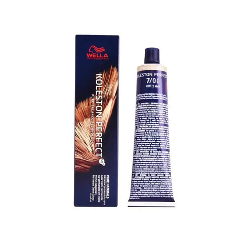 Wella Koleston Perfect Me+ 7/00 Pure Naturals hair dye bottle, 60ml, with packaging from Jag Couture London New York