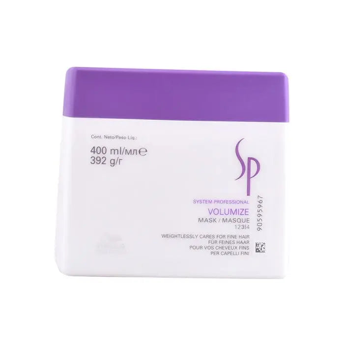 Wella SP Volumize Mask 400ml jar with black and gold packaging, designed to add volume to hair, by Jag Couture London New York