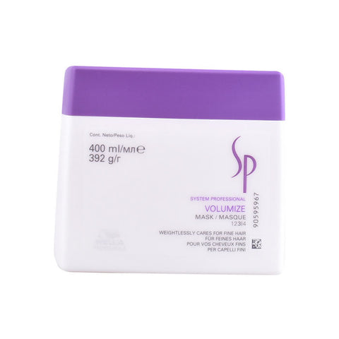 Wella SP Volumize Mask 400ml jar with white lid and label, designed for volumizing hair treatment.