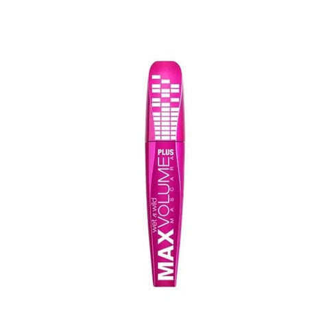Wet N Wild Max Volume Plus Mascara in black by Jag Couture London, showcasing the mascara wand and tube with bold black color.