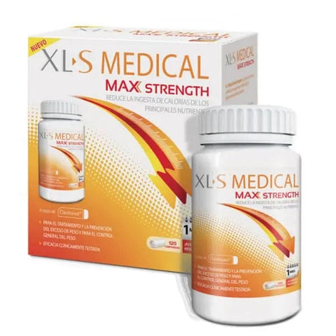 XLS Medical Max Strength 120 tablets in a bottle, branded by Jag Couture London New York, shown in the product image.