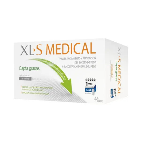 Xls Medical Weight Control 180 tablets bottle by Jag Couture London - New York, featuring the product label and packaging.