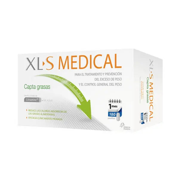 Xls Medical Weight Control 180 tablets bottle by Jag Couture London New York showing the packaging and label.